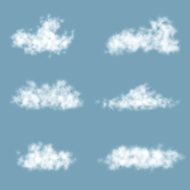 Vector Transparency Gradient Clouds Set