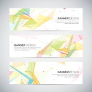 Vector banners set with polygonal abstract shapes N3