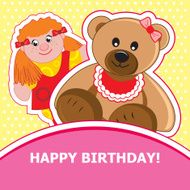 Girl and bear Vector illustration