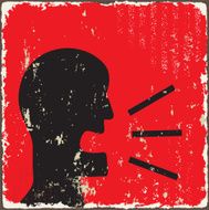 Silhouettes of screaming man N2