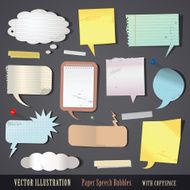 set of textured paper speech bubbles N2