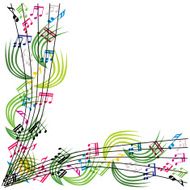 Music notes composition stylish musical theme background N2