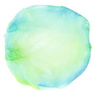 Blue watercolor brush stroke splash circle Design element