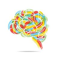 creative brain drawing design