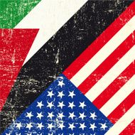 American and palestinian grunge flag