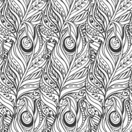 Vector Seamless pattern with decorative feather