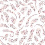 pink feathers seamless vector pattern