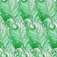 Vector Seamless pattern with decorative feather N2