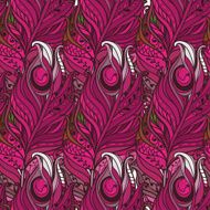 Vector Seamless pattern with decorative feather N3