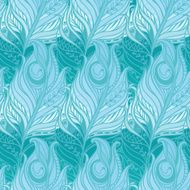 Vector Seamless pattern with decorative feather N4