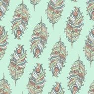 Vector Seamless pattern with decorative feather N8