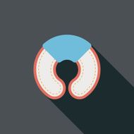 pillow flat icon with long shadow N13