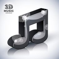 Funky musical note 3d modern style icon isolated