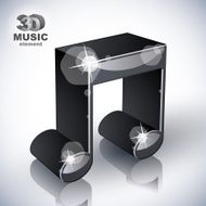 Funky musical note 3d modern style icon isolated N2