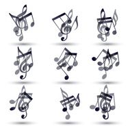 Set of musical notes icons