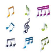 Musical notes icons set