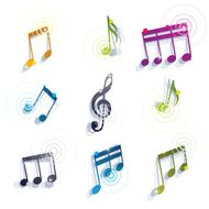 Musical notes icons set N2