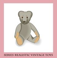 Soft toy teddy bear style Series-Realistic vintage toys N2