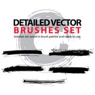 Collection of vector scanned and traced black brush strokes N2