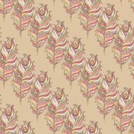 Vector Seamless pattern with decorative featherÂ N5