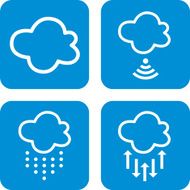 Blue Flat Cloud Icons