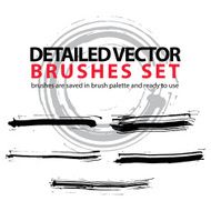 Set of grunge hand-painted brushstrokes