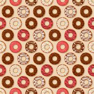 Donuts background Vector seamless pattern