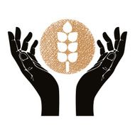 Hands with wheat vector symbol N2