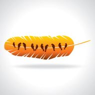 vector birds sitting on wire inside of feather