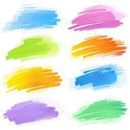 Colourful strokes with halftone pattern