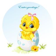 Young girl chick with pink bow N2