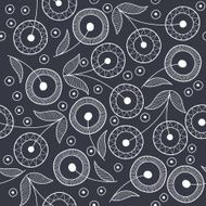 Chalk drawn seamless pattern with dandelions N2