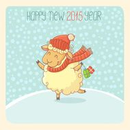 New Year Card with Lamb