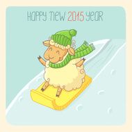New Year Card with Lamb N2