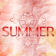 Decorative background with "summer" lettering