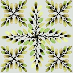 Seamless pattern The cross-shaped beam of willow buds N2