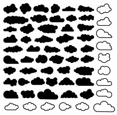 vector cartoon collection of sky clouds