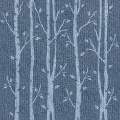 Abstract decorative trees - seamless pattern blue jeans cloth N2
