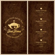 Menu for restaurant cafe bar coffee house N38