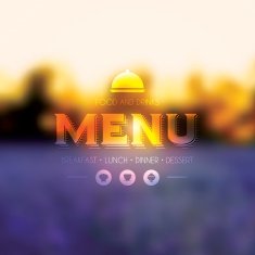 Vintage restaurant menu design On amazing blurred background