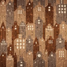 Abstract city buildings - seamless background different colors
