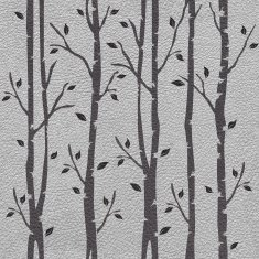 Decorative trees on seamless background - leather texture N2