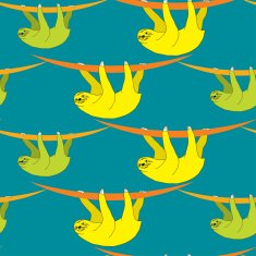 Seamless pattern with hanging Sloth