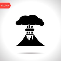 volcano mountain erupting icon N14