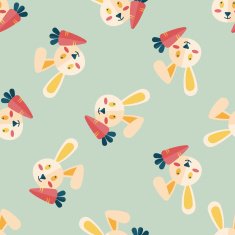 Pet rabbit flat icon eps10 seamless pattern background N4