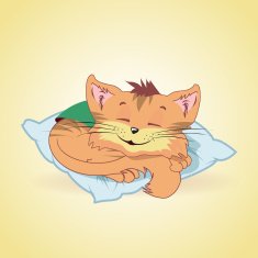 Sleeping cat cartoon illustration N2