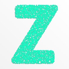 Vector multi color alphabet with grain texture letter z