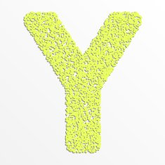 Vector multi color alphabet with grain texture letter Y