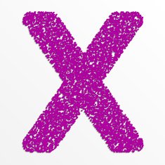 Vector multi color alphabet with grain texture letter X