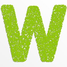 Vector multi color alphabet with grain texture letter W